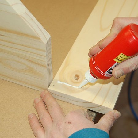 use aircraft nail gun to assemble sides of bread bin