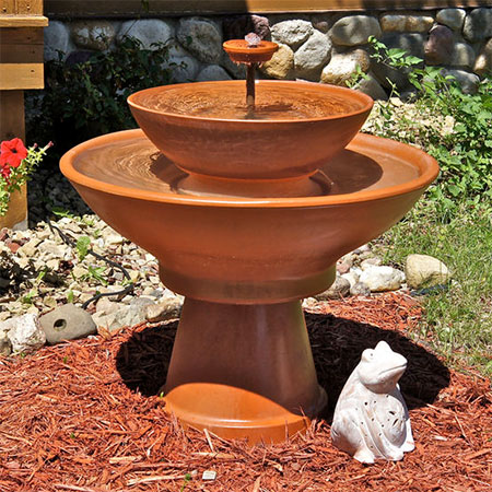 make a clay pot fountain