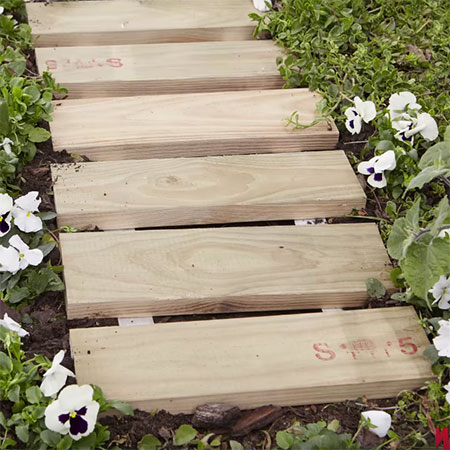 make a wooden garden path