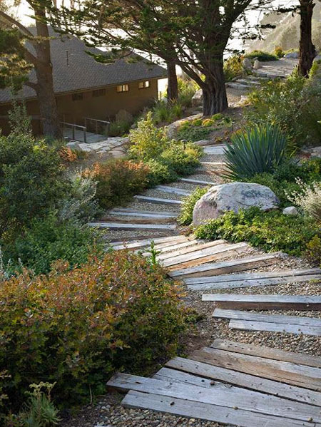 Wood Path That Weaves Through Your Garden, Wood Garden Pathway