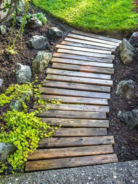 wood garden path ideas