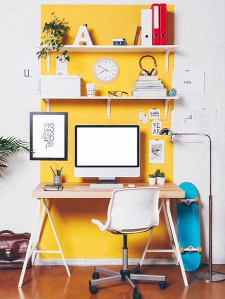 sunny yellow home office