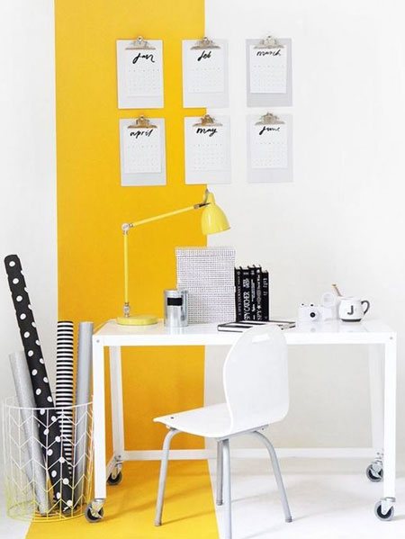 add sunny yellow to home office