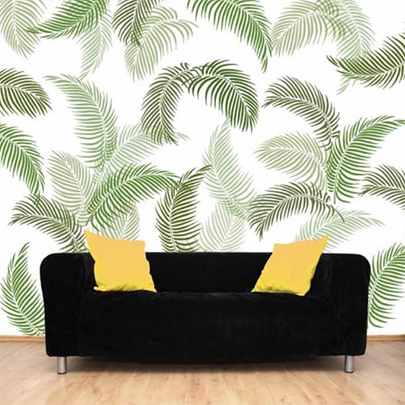 Introduce colour and pattern to a bland room with the Palm Front Stencil Kit.