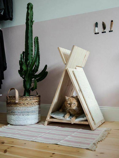 make teepee cat bed
