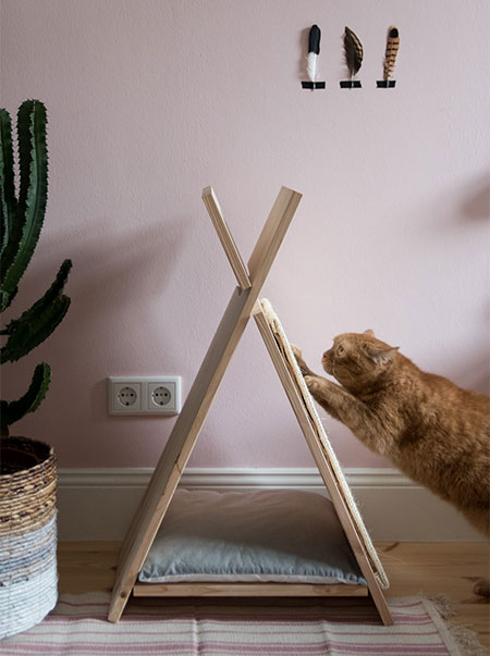 scratch pad on cat bed
