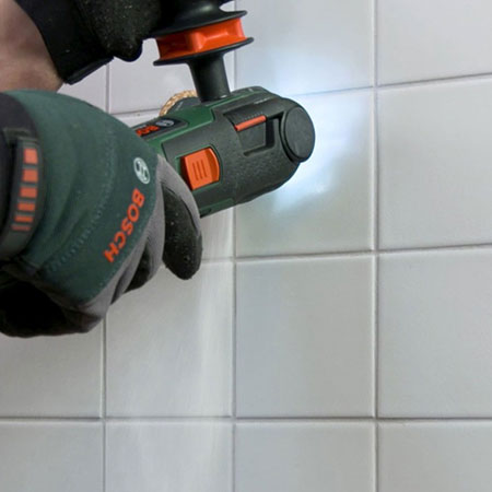remove grout with bosch multi function tool