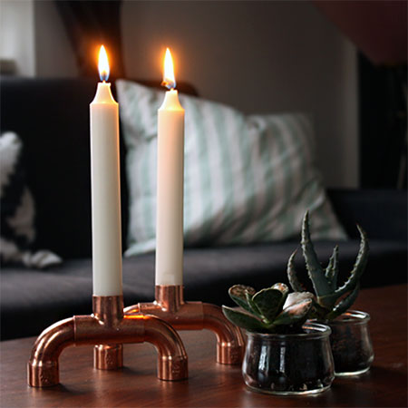 Pretty and practical copper candle holder