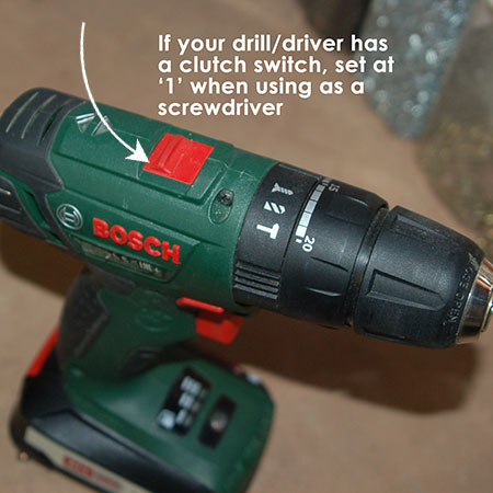 set clutch at '1' when using as screwdriver