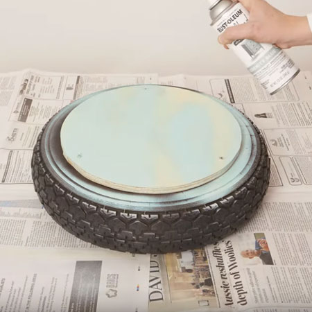 spray with rustoleum chalked spray paint