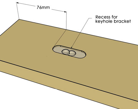 keyhole bracket to hang on wall