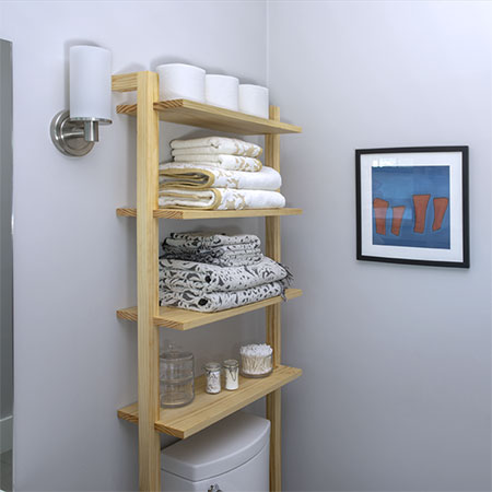 above toilet shelf unit