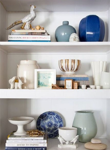 add personality to a bookcase or bookshelf