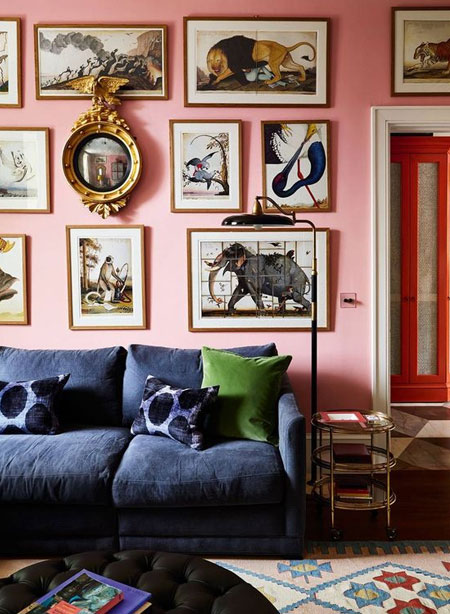 colourful feature wall