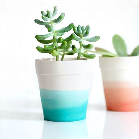 paint dipped flower pots