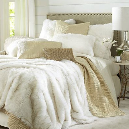 faux fur coverlet or bed cover