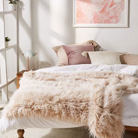 faux fur bed cover