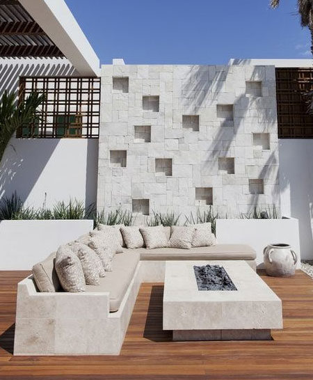 custom concrete outdoor sofa