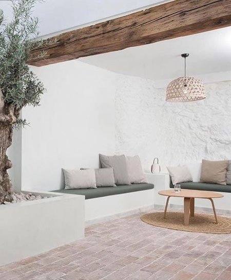 build brick plaster outdoor sofa