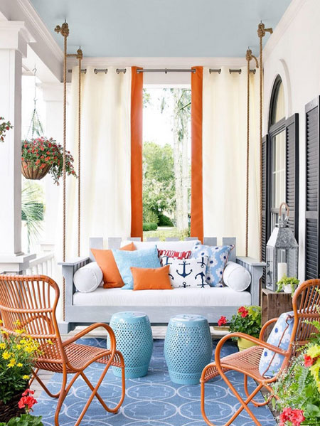 eyelet curtains for shade and privacy on stoep or patio