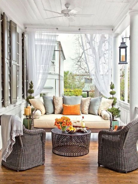 lightweight curtains for privacy and shade on patio or stoep