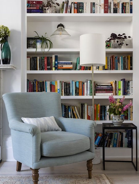 add bookshelf to block out noise