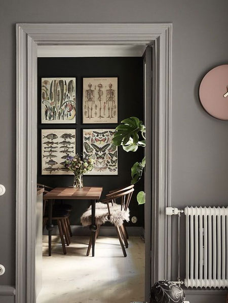 dark paint colours for small rooms