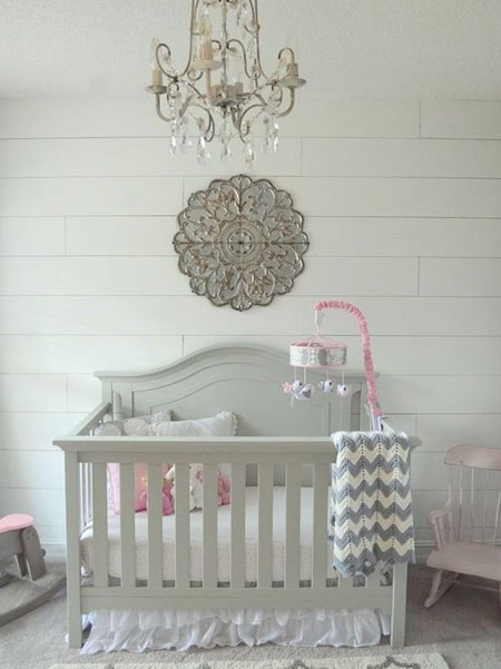 shiplap feature wall for nursery