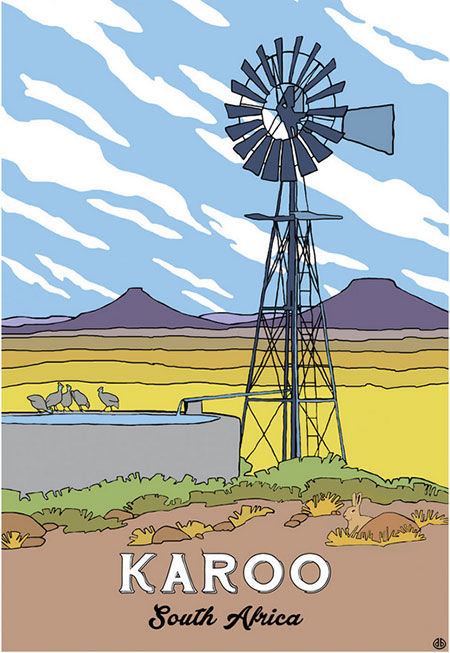 vintage-inspired collection consists of 18 posters of African destinations