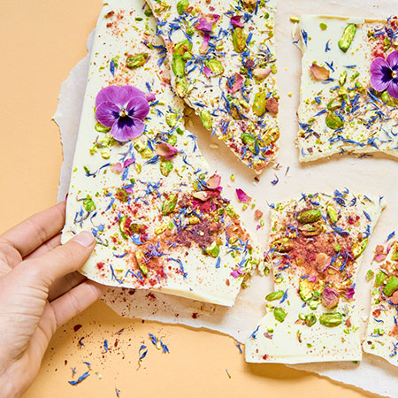White chocolate bark with cannabutter recipe