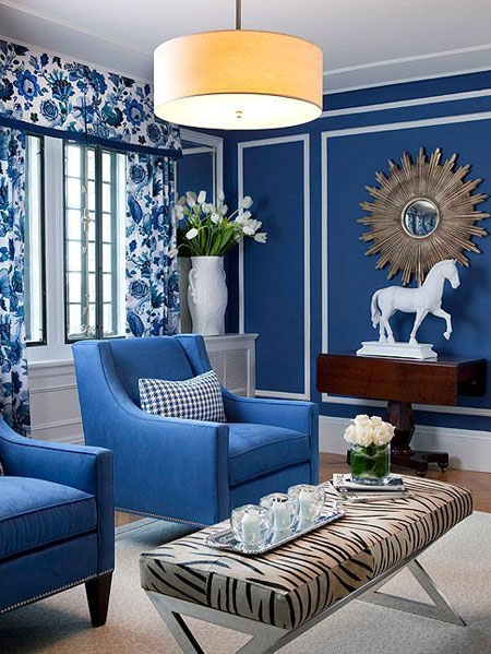 blue accents for living room