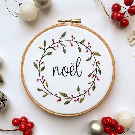 make embroidered christmas decor and ornaments