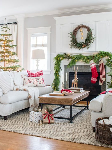 traditional christmas festive decor living room