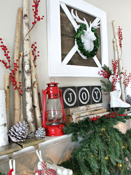 fireplace shelf christmas display