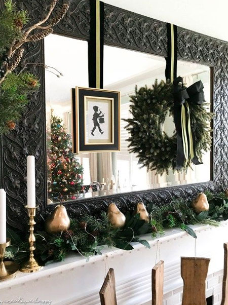 ivy garland for christmas fireplace
