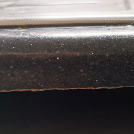 damaged edge formica countertop