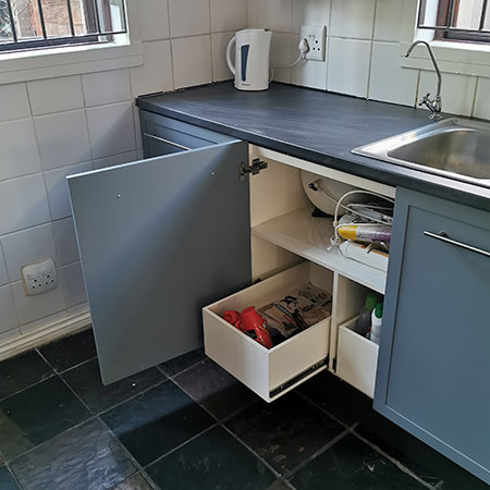 diy kitchen undersink cupboard with storage
