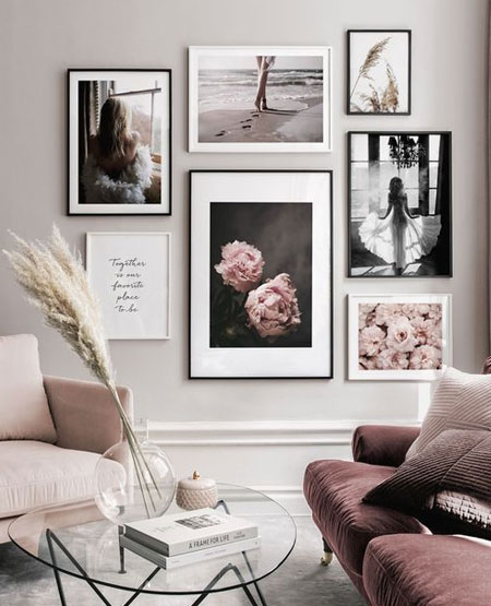 create a photo gallery wall in living room