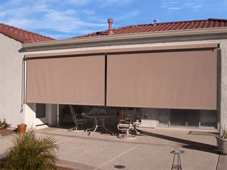 vertical awning for patio or deck
