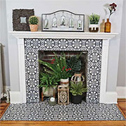 stencil paint fireplace surround