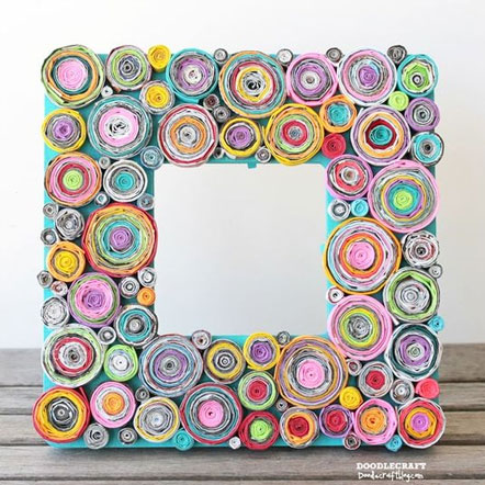 recycled paper quilled photo frame