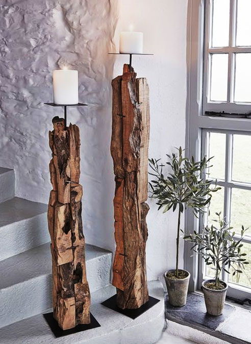 reclaimed wood candle holder