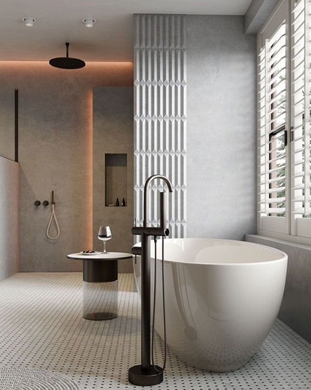 black matt fittings in bathroom