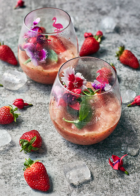 Strawberry, Watermelon & Basil Gin Slushy