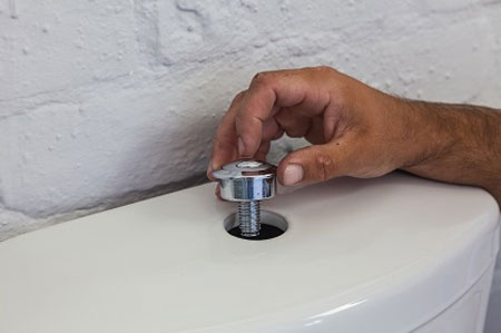 unscrew existing flush button