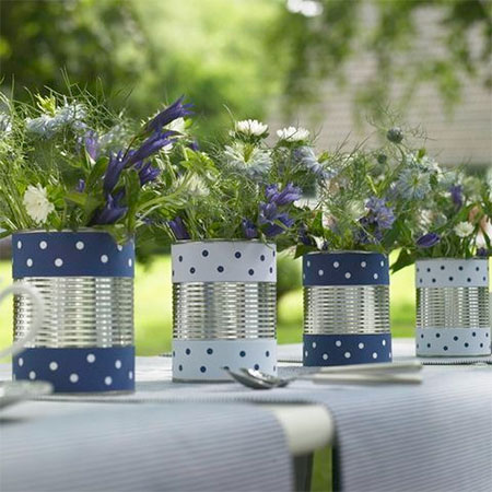 create custom pots of parties with washi tape