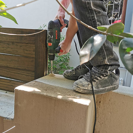 drilling holes for fence panels