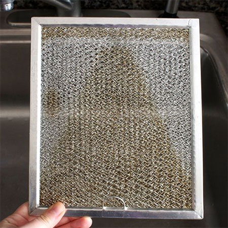 how to clean extraction hood fan filters