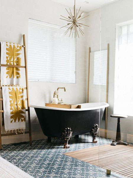 A freestanding bath is one way to turn your bathroom into a spa experience