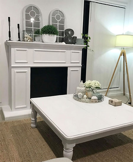 Old Hutch becomes an Amazing Fireplace Feature